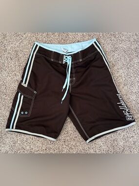 Billabong Board Shorts Y2K Men’s Size 32 Brown Vintage Swim Trunks